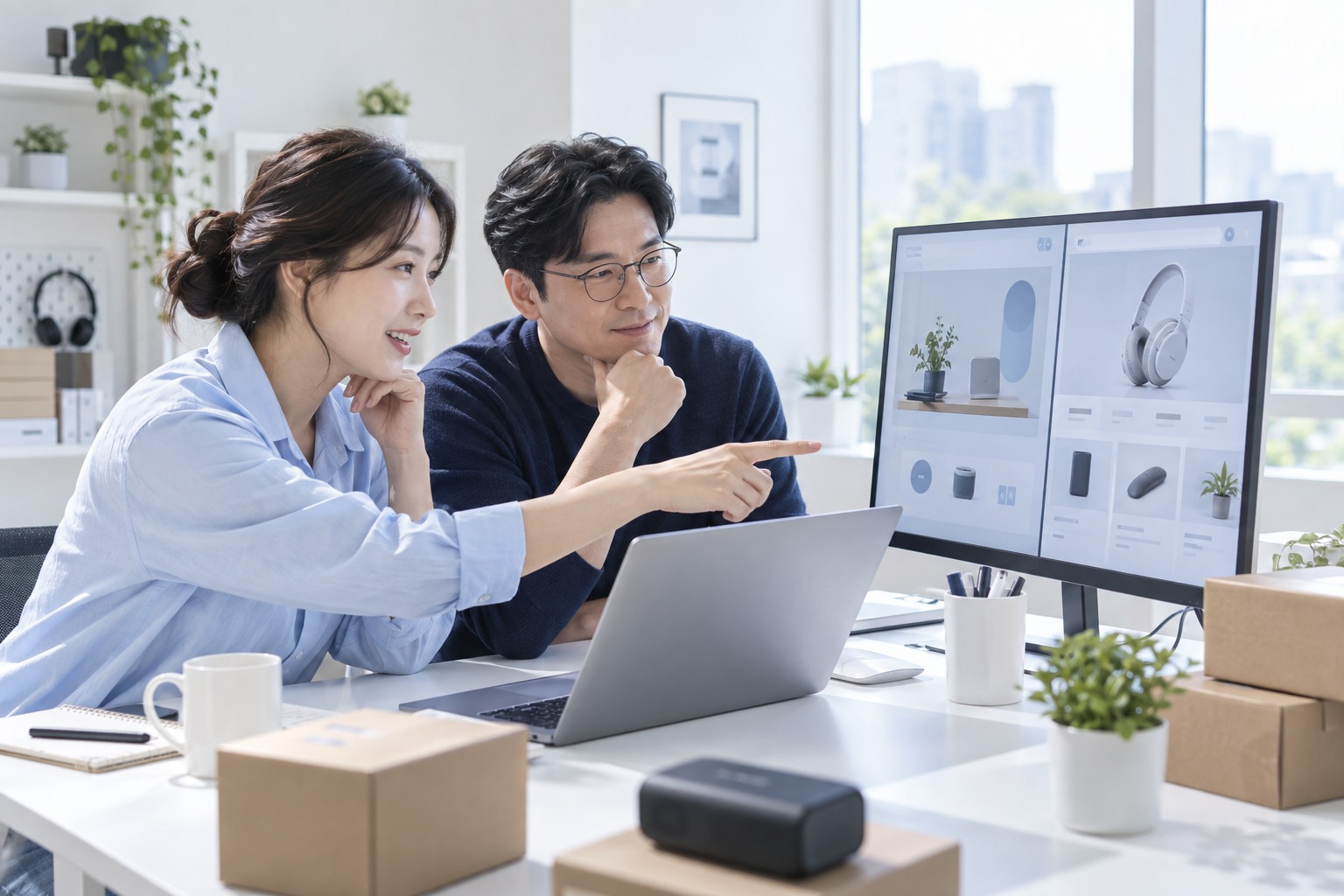 전자담배 사이트 카드결제 · 새 사이트 구성을 비교하는 장면